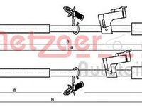 Cablu frana mana FORD FOCUS II combi DA METZGER 10.5368