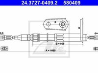 Cablu frana mana MERCEDES-BENZ CABRIOLET A124 TEXTAR 44013200