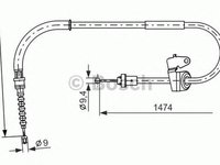 Cablu frana mana MINI MINI CLUBVAN R55 BOSCH 1987482229