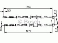 Cablu frana mana OPEL ASTRA F 56 57 BOSCH 1987477129