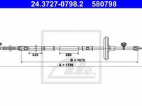 Cablu frana mana OPEL ASTRA J ATE 24372707982