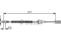 Cablu frana mana OPEL CORSA C F08 F68 BOSCH 1987482251