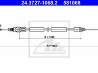 Cablu frana mana OPEL VIVARO Combi J7 TEXTAR 44041600