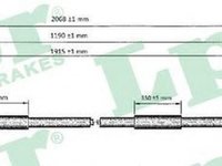 Cablu frana mana PEUGEOT 307 3A C LPR C0620B