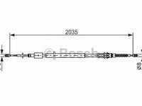 Cablu frana mana PEUGEOT 307 CC 3B BOSCH 1987477598