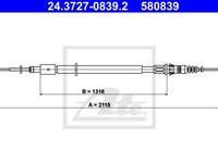 Cablu frana mana PEUGEOT 307 SW 3H TEXTAR 44035100