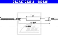 Cablu frana mana PEUGEOT 406 8B ATE 24372708252