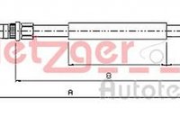 Cablu frana mana PEUGEOT 406 8B METZGER 10.6202