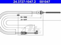 Cablu frana mana RENAULT CLIO II BB0 1 2 CB0 1 2 ATE 24372710472