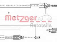 Cablu frana mana RENAULT CLIO II BB0 1 2 CB0 1 2 METZGER 11.6585