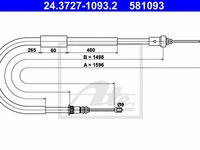 Cablu frana mana RENAULT CLIO III BR0 1 CR0 1 ATE 24372710932