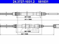 Cablu frana mana RENAULT ESPACE II J S63 ATE 24372710312