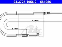 Cablu frana mana RENAULT MEGANE Scenic JA0 1 ATE 24372710562