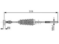 Cablu frana mana TOYOTA AVENSIS VERSO CLM2 ACM2 BOSCH 1987482157