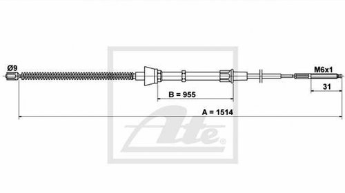 Cablu frana mana VW POLO caroserie 6NF TEXTAR