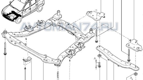 Cadru motor Duster diesel ansamblu suport GMP 544010119R Origine