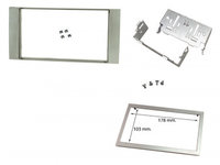 Cadru radio 2DIN cu console metalice + rama radio (173×103 mm) Ford 2005- argintiu