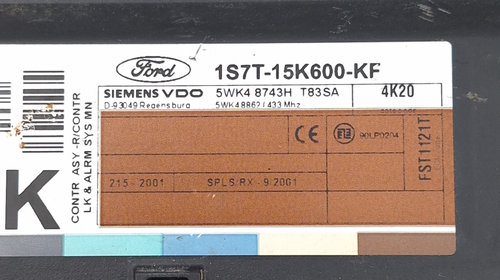 Calculator Confort Ford FOCUS Mk 1 1998 - 2007 1S7T15K600KF, 1S7T-15K600-KF, 5WK48743H, 5WK4 8743H, T83SA, 5WK48862, FST1121T