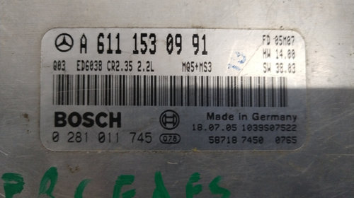 Calculator ECU Mercedes-Benz Sprinter 2.2 Motorina 2005, A6111530991 / 0281011745 / 0 281 011745