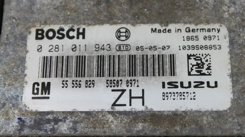 Calculator Ecu Motor Astra H Z17DTH 101cp / 0281011943