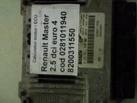 CALCULATOR ECU RENAULT MASTER 2.5DCI EURO 3 COD 8200311550 COD BOSCH 0281011940