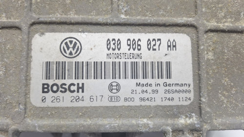 Calculator ECU VOLKSWAGEN POLO (6N1) [ 1994 - 1999 ] 60 1.4 (AEX, AKV, APQ) 44KW|60HP 0261204617 OEM 030906027AA