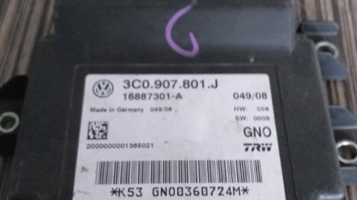 Calculator frâna de mână VW Passat 3C, an fabricatie 2008, cod. 3C0 907 801 J