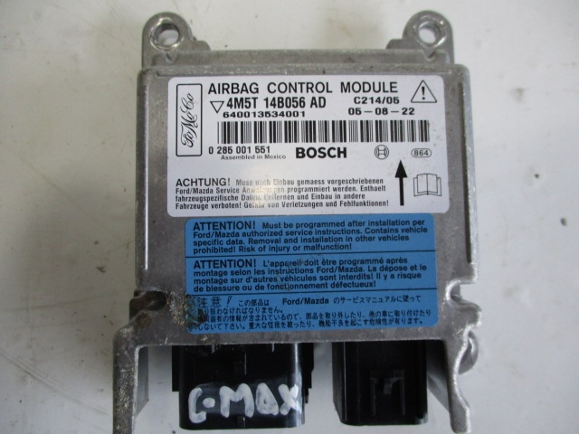 CALCULATOR / MODUL AIRBAG COD 0285001551 / 4M5T-14B056-AD FORD FOCUS C-MAX FAB. 2003 - 2007 ⭐⭐⭐⭐⭐