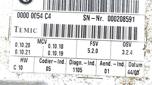 Calculator / Modul CAS BMW 5 (E60, E61) 2003 - 2010 Motorina 6927275, 61356927275901, 61356927275-901