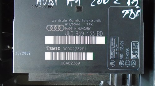Calculator Modul Confort Audi A4 1.9 TDI 2002