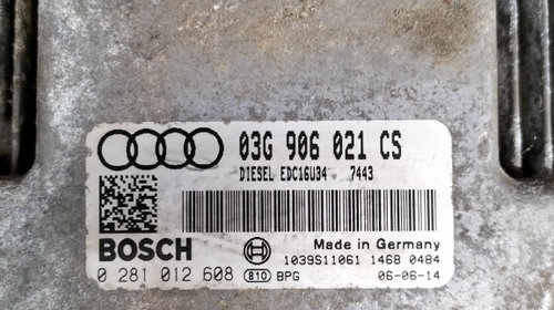 Calculator motor Audi A4, 2006, 1.9 TDi, cod piesa:03G906021CS