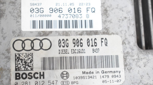 Calculator motor Audi A4 B7 2.0 TDI BPW 03G906016FQ 028101254 535