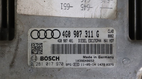 CALCULATOR MOTOR AUDI A6 C7 3.0 TDI / AN : 2011 4G0907311G