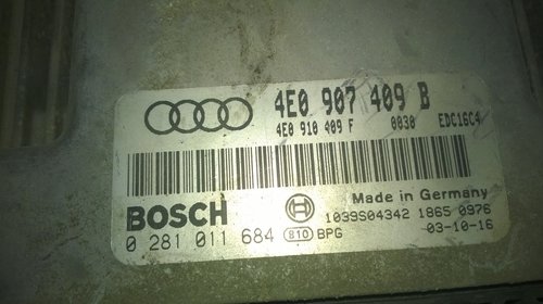 Calculator Motor Audi A8 4 0 diesel ASE 2003 2004 2005 2006 2007 2008 4E0907409B