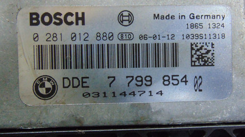 Calculator motor avand codul 0281012880 / 779985402 / 1039S11318 pentru BMW Seria 1 E87 2006