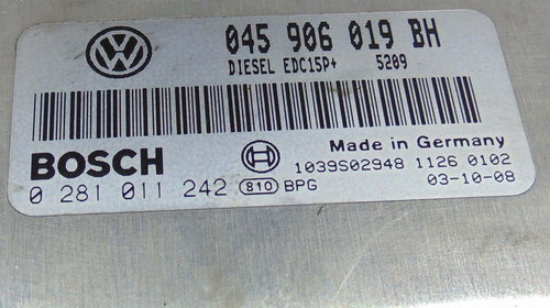 Calculator motor avand codul 045906019BH / 0281011242 pentru VW Polo 9N 2004