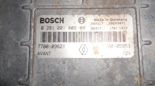 CALCULATOR MOTOR BOSCH 0281001809 RENAULT MEGANE SCENIC 1 1.9 D FAB. 1996 - 2003 ⭐⭐⭐⭐⭐