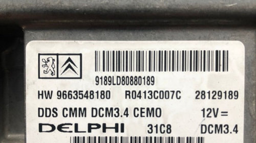 Calculator motor Citroen C5 2.0 HDi RHR 9663548180 / 9666266580