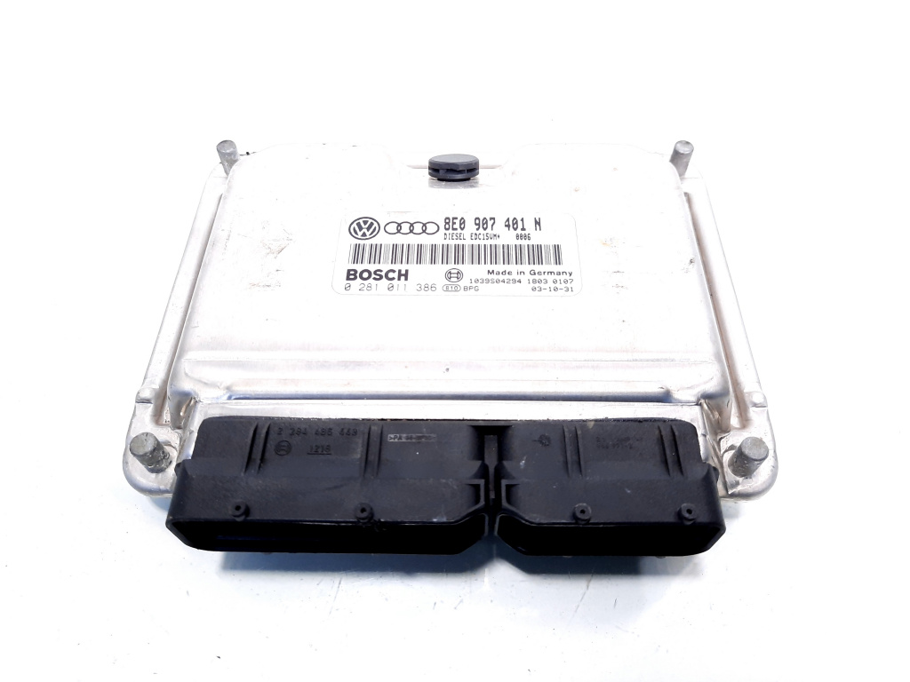 Calculator motor, cod 8E0907401N, 0281011386, Audi A8 (4D2, 4D8), 2.5 TDI, AKE (idi:526882)