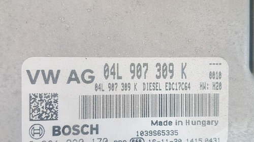 Calculator motor ECU 04L907309K Volkswagen Caddy 2017 Cargo 2.0TDI, 75KW, E6, CV manuala