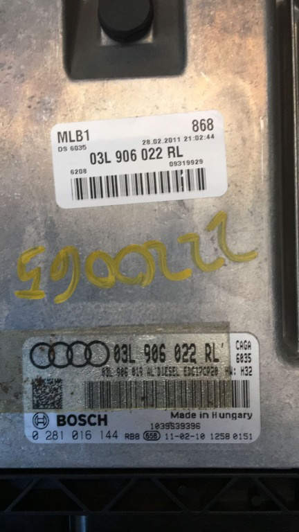 Calculator motor ecu audi a4 b8 2.0 tdi cod 0281016144 03l906022rl