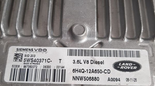 Calculator Motor ECU Land Rover Range Rover Vogue Sport L322 L320 3.6 TDV8 Motor 368DT Cod 6H4Q-12A650-CD An 2005-2006-2007-2008-2009-2010