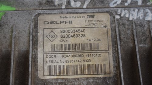 Calculator motor Ecu Renault Clio 1.5 DCI S120200105 8200334540 194