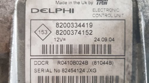 Calculator motor / Ecu Renault Megane 2 1.5 dci euro 3 8200334419 8200374152