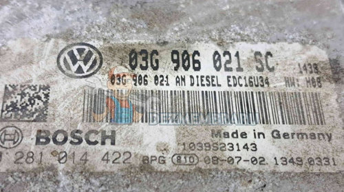 Calculator motor ECU Seat Leon (1P1) [Fabr 2005-2011] 03G906021SC 1.9 TDI BXE 77KW