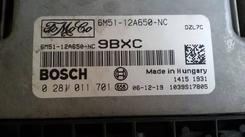 Calculator motor ford focus 2 1.6 tdci hhda 6m51-12a650-nc