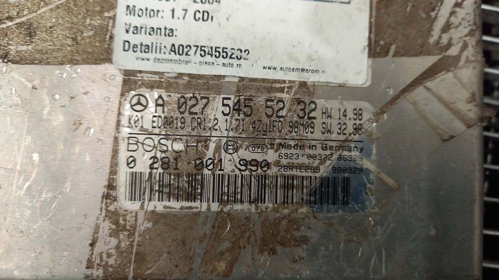 CALCULATOR MOTOR MERCEDES A-CLASS A-CLAS