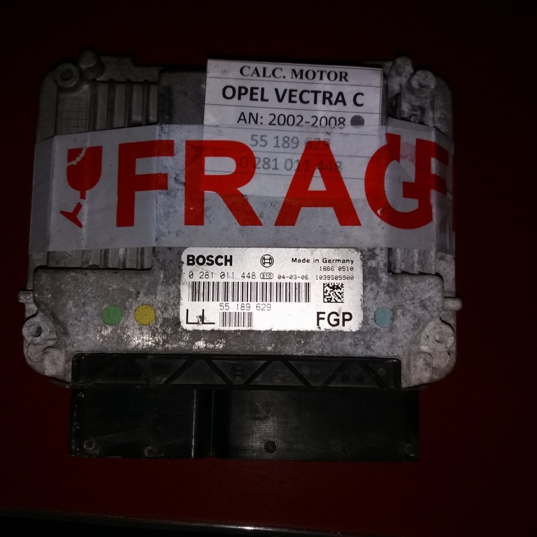 Calculator motor Opel Vectra C, 1.9CDTI, cod piesa: 0281011448 ; 55189629