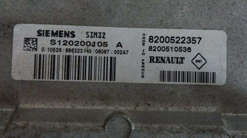 Calculator motor Renault Clio 3, 1.2i, coduri: S120200105A ; 8200522357 ; 8200510536