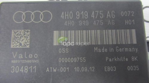 Calculator Parktronic Audi A6 4G, A7 4G, A8 / S8 4H, original cod 4H0919475 AG